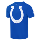 NFL INDIANAPOLIS COLTS CLASSIC MESH T-SHIRT EN JERSEY SIMPLE À RAYURES POUR HOMME (BLEU ROYAL)
