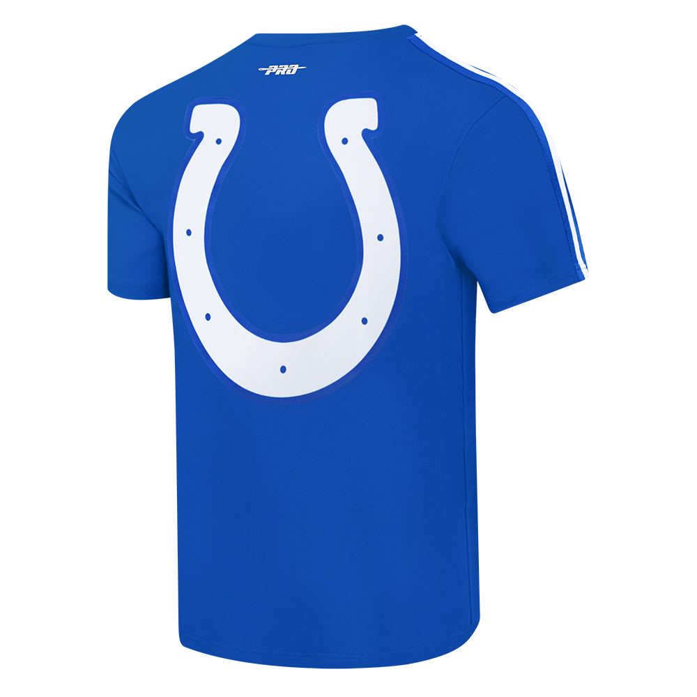 NFL INDIANAPOLIS COLTS CLASSIC MESH T-SHIRT EN JERSEY SIMPLE À RAYURES POUR HOMME (BLEU ROYAL)