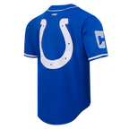 NFL INDIANAPOLIS COLTS CLASSIC MEN'S MESH BUTTON DOWN JERSEY (ROYAL BLUE)