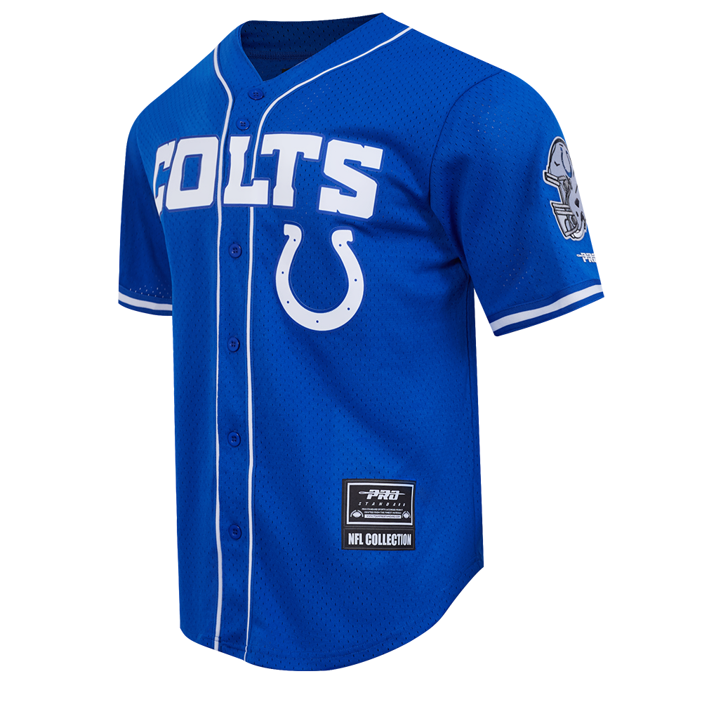 NFL INDIANAPOLIS COLTS CLASSIC MEN'S MESH BUTTON DOWN JERSEY (ROYAL BLUE)