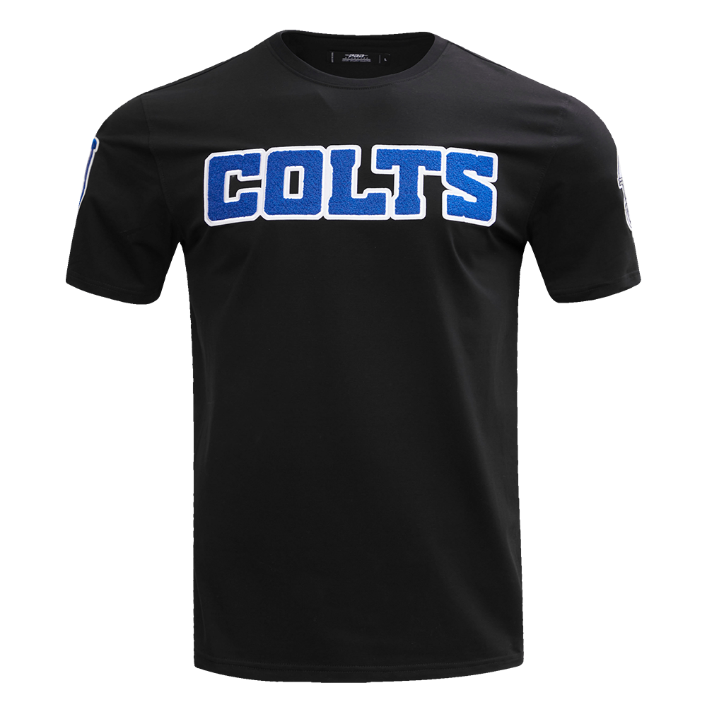 NFL INDIANAPOLIS COLTS CLASSIC CHENILLE T-SHIRT EN JERSEY SIMPLE (NOIR)