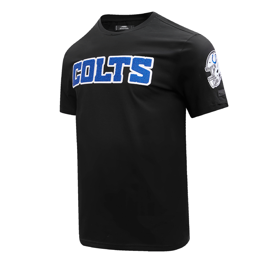 NFL INDIANAPOLIS COLTS CLASSIC CHENILLE T-SHIRT EN JERSEY SIMPLE (NOIR)