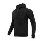 NFL INDIANAPOLIS COLTS TRIPLE BLACK CHANDAIL À CAPUCHON EN MAILLE DOUBLE À GLISSIÈRE POUR HOMME (TRIPLE NOIR)