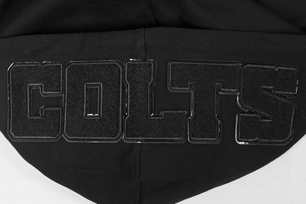 NFL INDIANAPOLIS COLTS TRIPLE BLACK CHANDAIL À CAPUCHON EN MAILLE DOUBLE À GLISSIÈRE POUR HOMME (TRIPLE NOIR)
