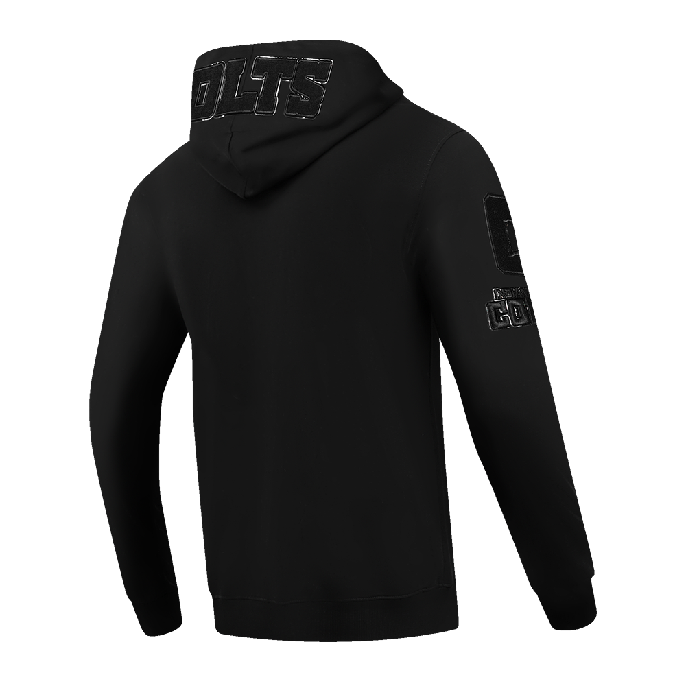 NFL INDIANAPOLIS COLTS TRIPLE BLACK CHANDAIL À CAPUCHON EN MAILLE DOUBLE À GLISSIÈRE POUR HOMME (TRIPLE NOIR)
