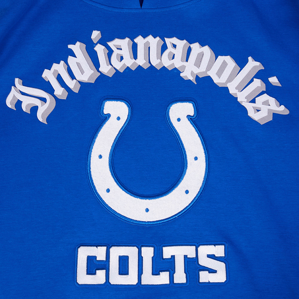NFL INDIANAPOLIS COLTS OLD ENGLISH CHANDAIL À CAPUCHON EN MOLLETON POUR HOMME (BLEU ROYAL)