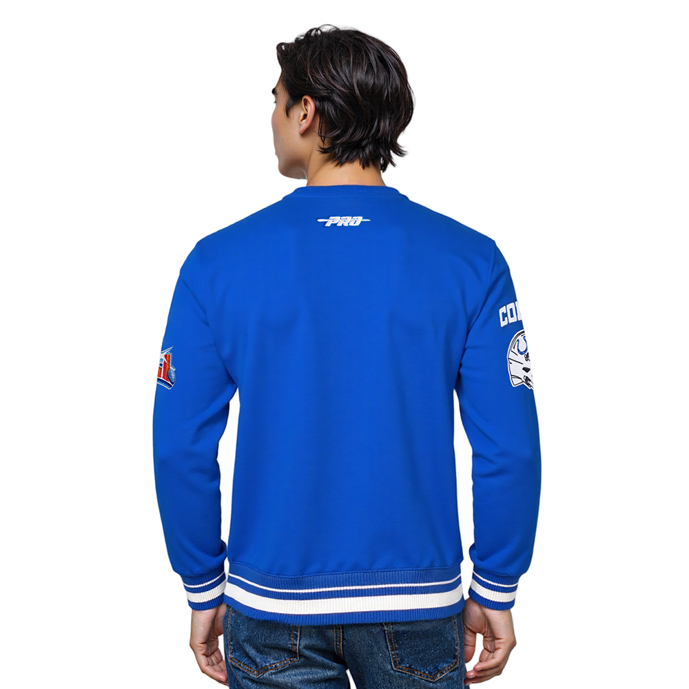 NFL INDIANAPOLIS COLTS MASHUP MEN'S RIB CREWNECK (ROYAL BLUE)