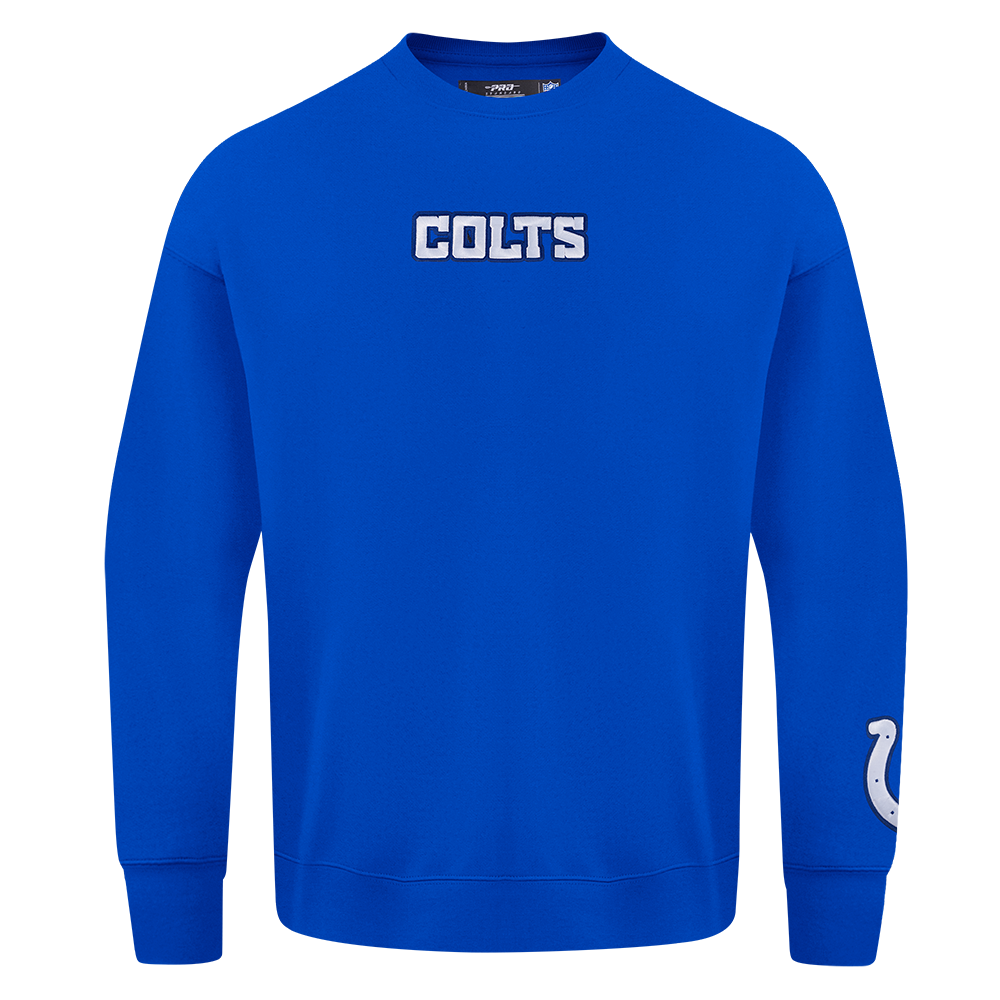 NFL INDIANAPOLIS COLTS WINGSPAN MEN'S DROP SHOULDER FLC CREWNECK (ROYAL BLUE)