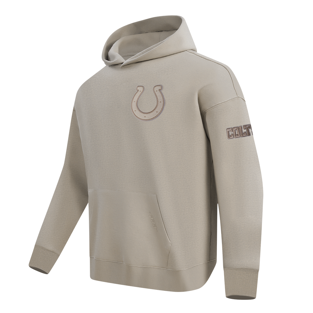 NFL INDIANAPOLIS COLTS NEUTRAL MEN'S DROP  SHOULDER FLC PO HOODIE (TAUPE)