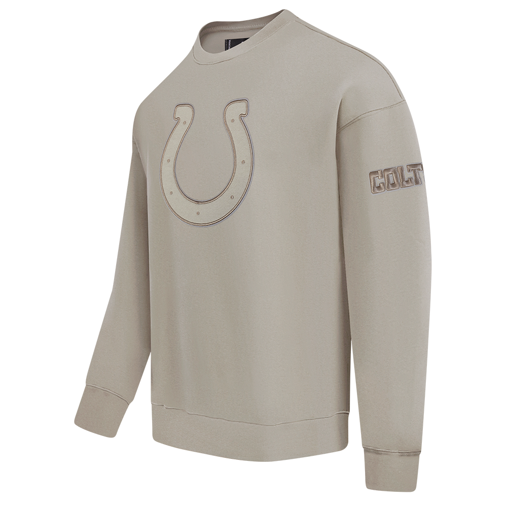 NFL INDIANAPOLIS COLTS NEUTRAL MEN'S DROP SHOULDER FLC CREWNECK (TAUPE)