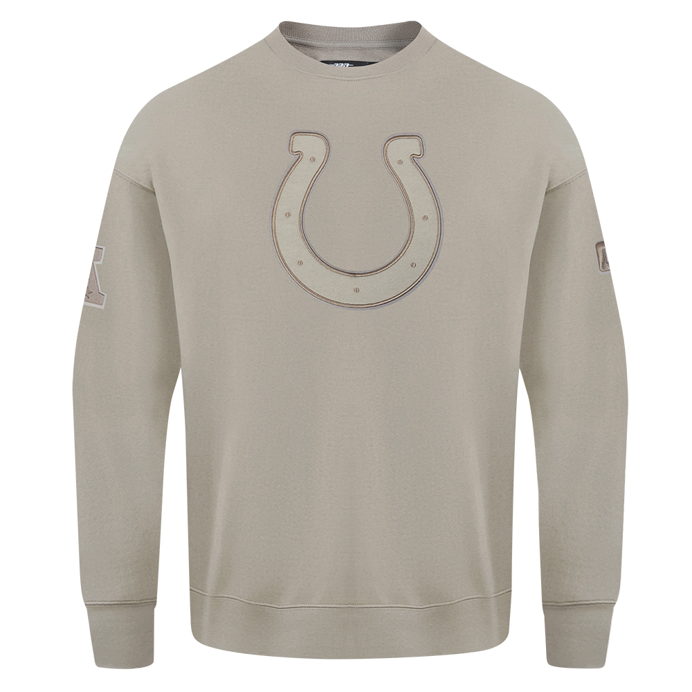 NFL INDIANAPOLIS COLTS NEUTRAL MEN'S DROP SHOULDER FLC CREWNECK (TAUPE)