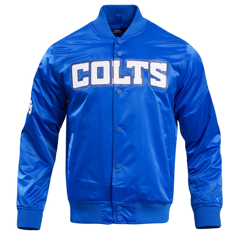 NFL INDIANAPOLIS COLTS BIG LOGO MEN'S SATIN JACKET (ROYAL BLUE)