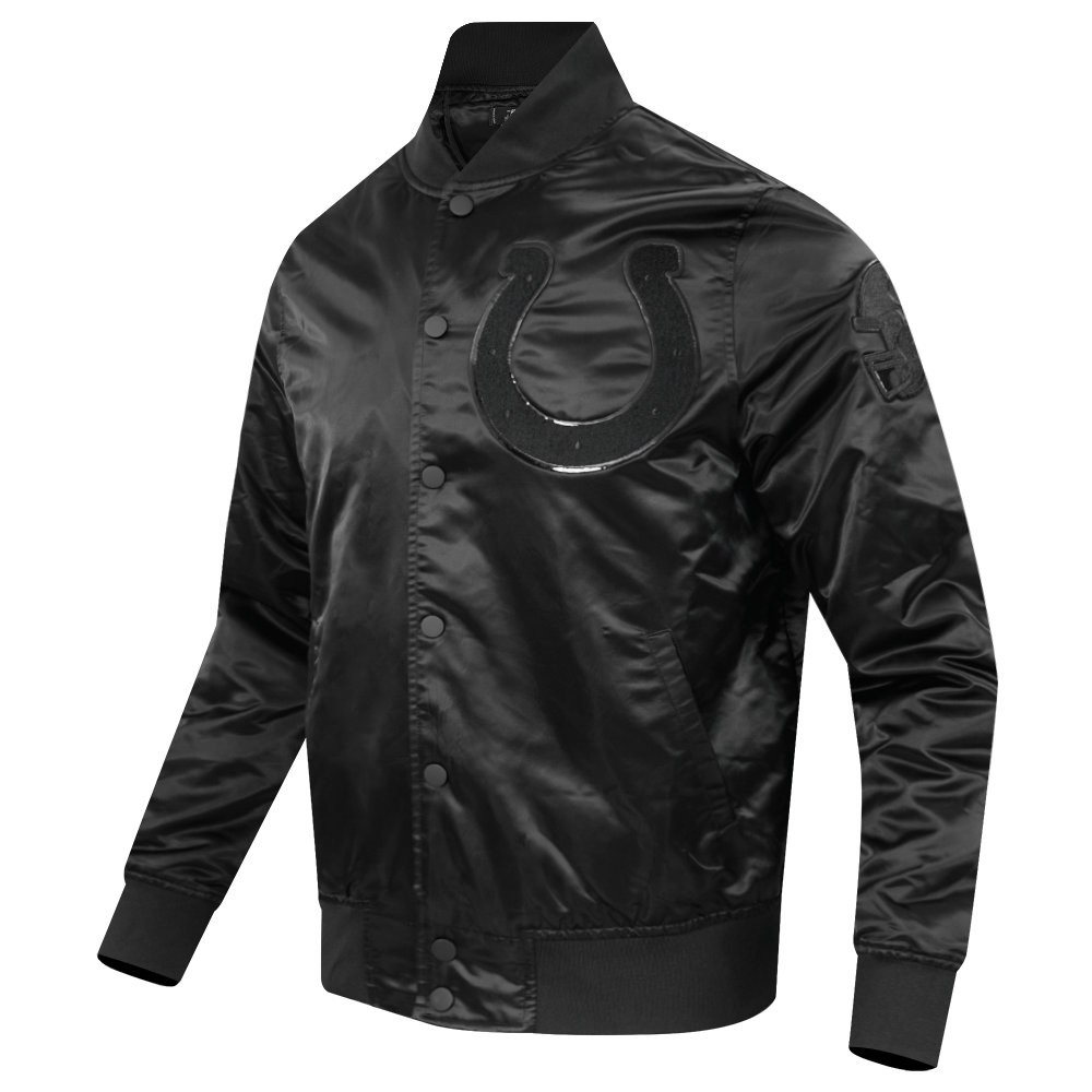 NFL INDIANAPOLIS COLTS TRIPLE BLACK BLOUSON EN SATIN POUR HOMME (TRIPLE NOIR HOMME)