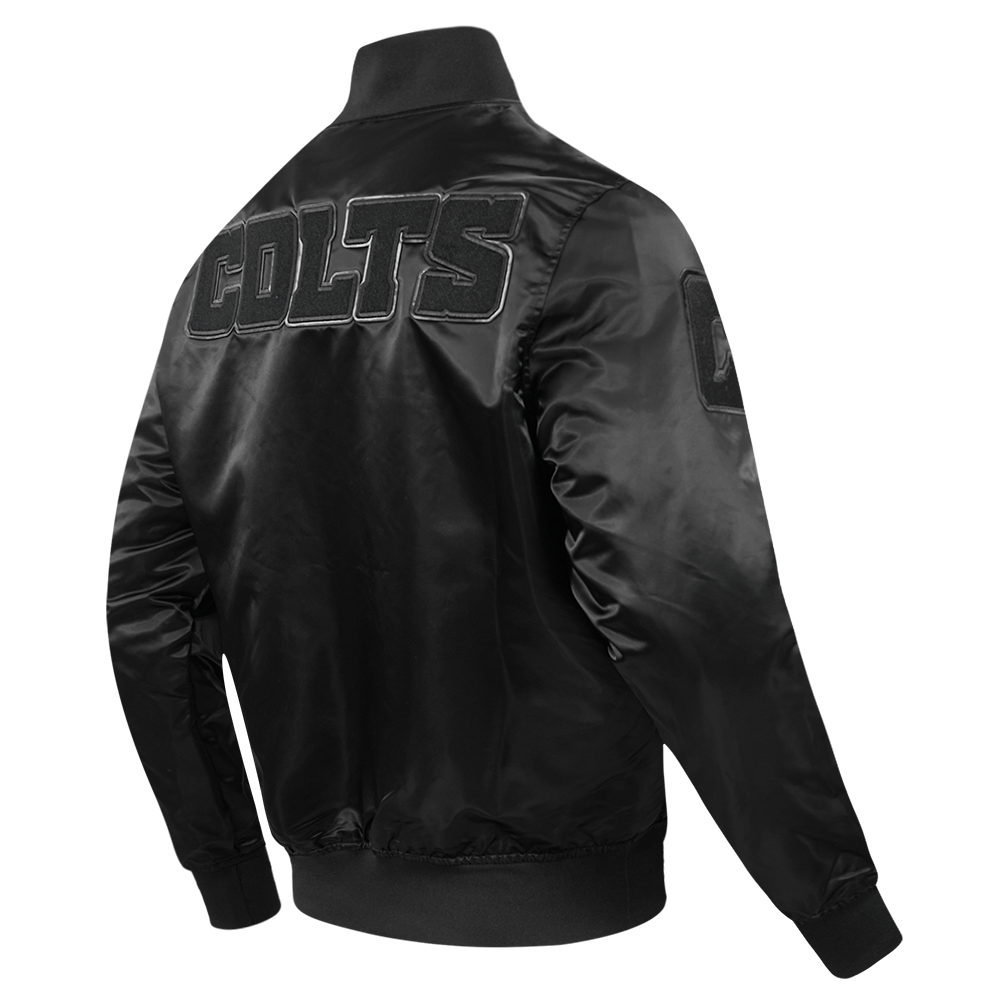 NFL INDIANAPOLIS COLTS TRIPLE BLACK BLOUSON EN SATIN POUR HOMME (TRIPLE NOIR HOMME)