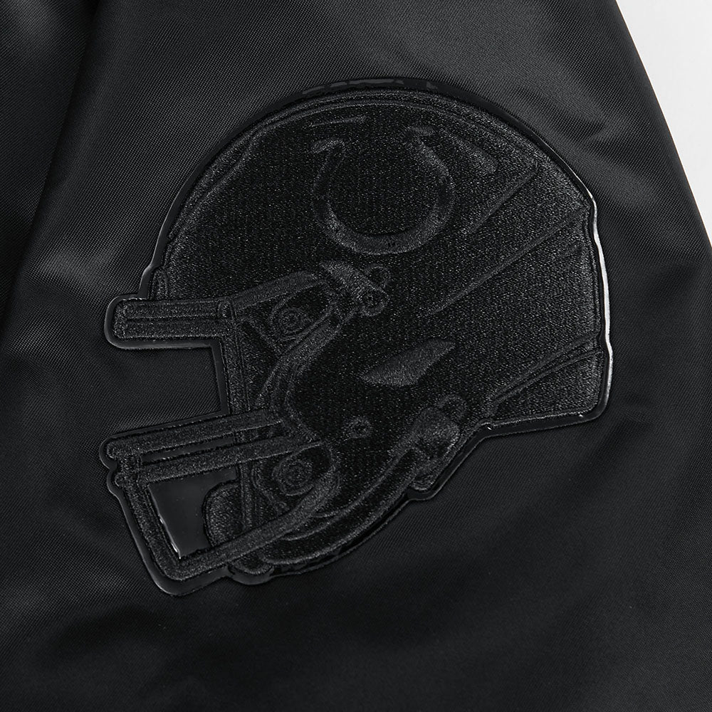 NFL INDIANAPOLIS COLTS TRIPLE BLACK BLOUSON EN SATIN POUR HOMME (TRIPLE NOIR HOMME)