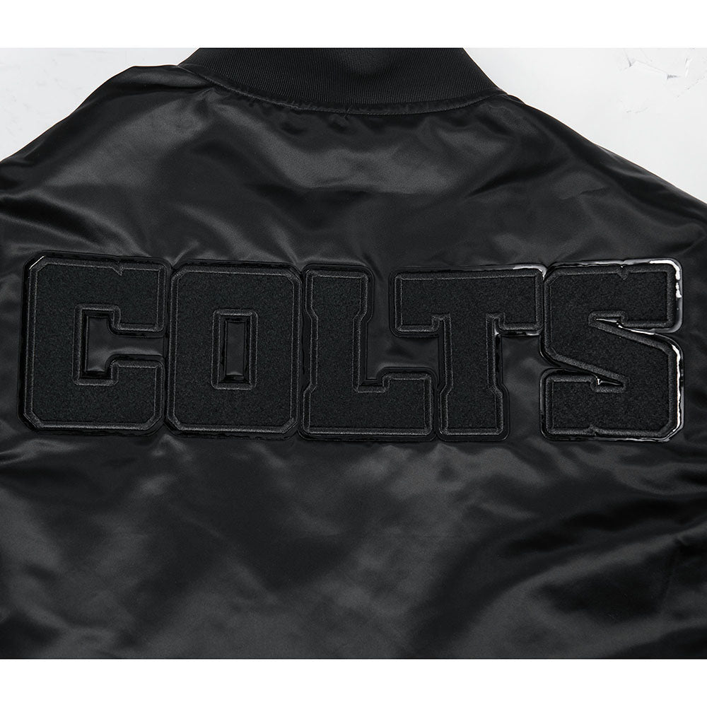 NFL INDIANAPOLIS COLTS TRIPLE BLACK BLOUSON EN SATIN POUR HOMME (TRIPLE NOIR HOMME)
