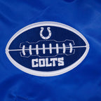 NFL INDIANAPOLIS COLTS OLD ENGLISH MEN'S RIB SATIN JACKET (ROYAL BLUE)