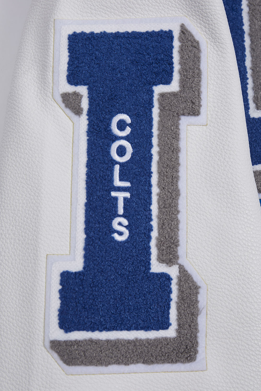 NFL INDIANAPOLIS COLTS MASH UP MEN'S RIB WOOL VARSITY JACKET (ROYAL BLUE/WHITE)