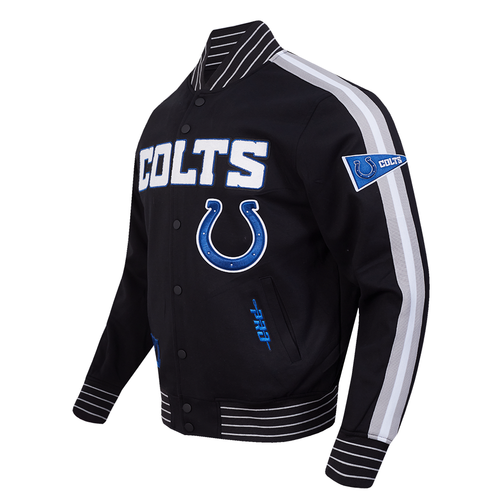 NFL INDIANAPOLIS COLTS BLOUSON PRO GAME DAY EN MAILLE DOUBLE POUR HOMME (NOIR/ARGENT/BLANC)
