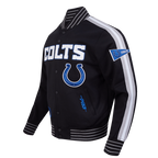 NFL INDIANAPOLIS COLTS BLOUSON PRO GAME DAY EN MAILLE DOUBLE POUR HOMME (NOIR/ARGENT/BLANC)