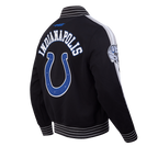 NFL INDIANAPOLIS COLTS BLOUSON PRO GAME DAY EN MAILLE DOUBLE POUR HOMME (NOIR/ARGENT/BLANC)