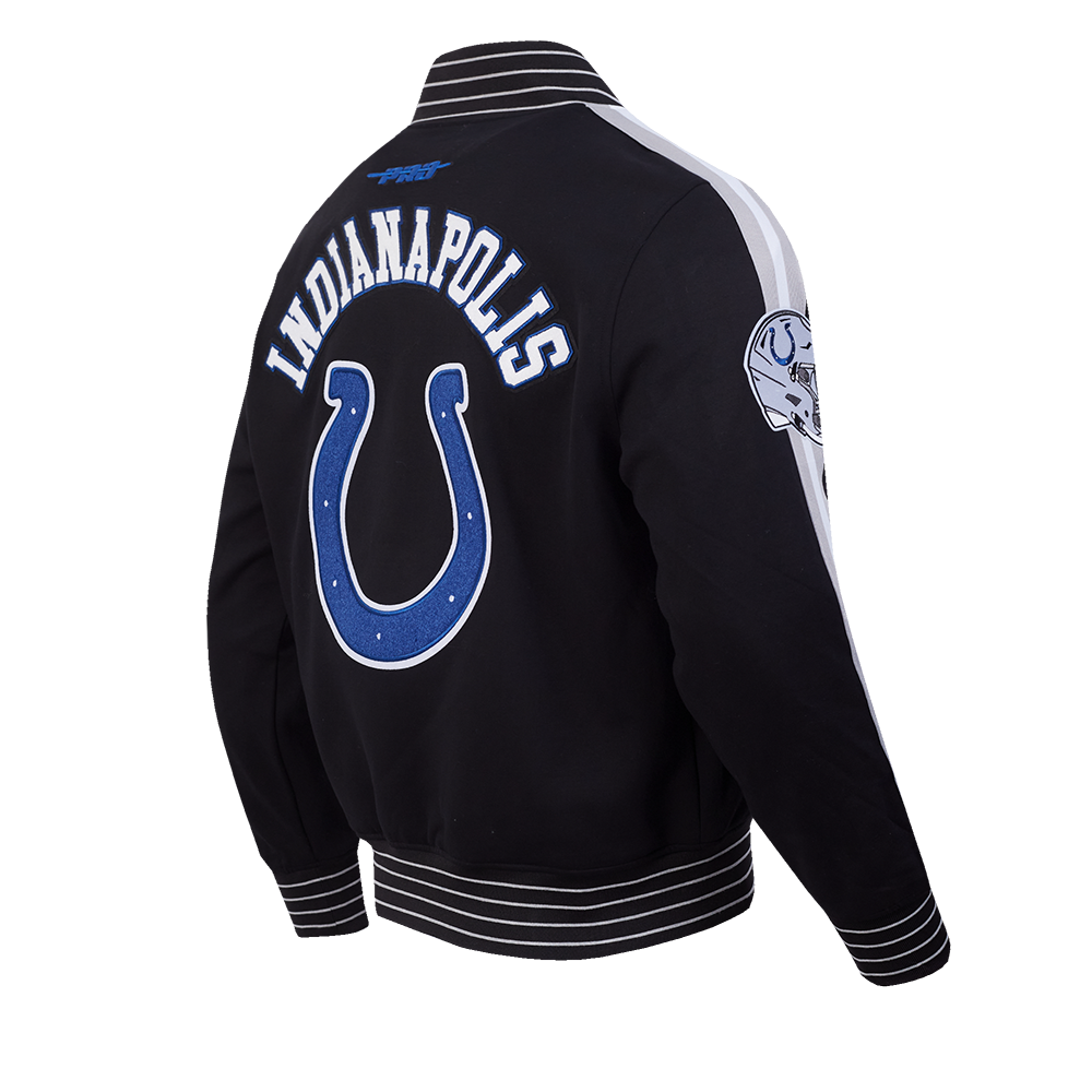 NFL INDIANAPOLIS COLTS BLOUSON PRO GAME DAY EN MAILLE DOUBLE POUR HOMME (NOIR/ARGENT/BLANC)