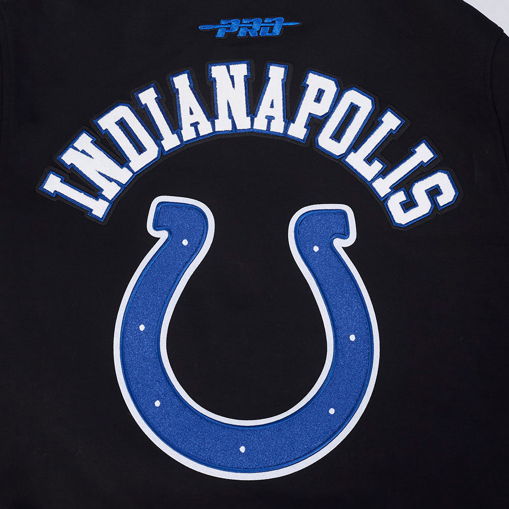 NFL INDIANAPOLIS COLTS BLOUSON PRO GAME DAY EN MAILLE DOUBLE POUR HOMME (NOIR/ARGENT/BLANC)