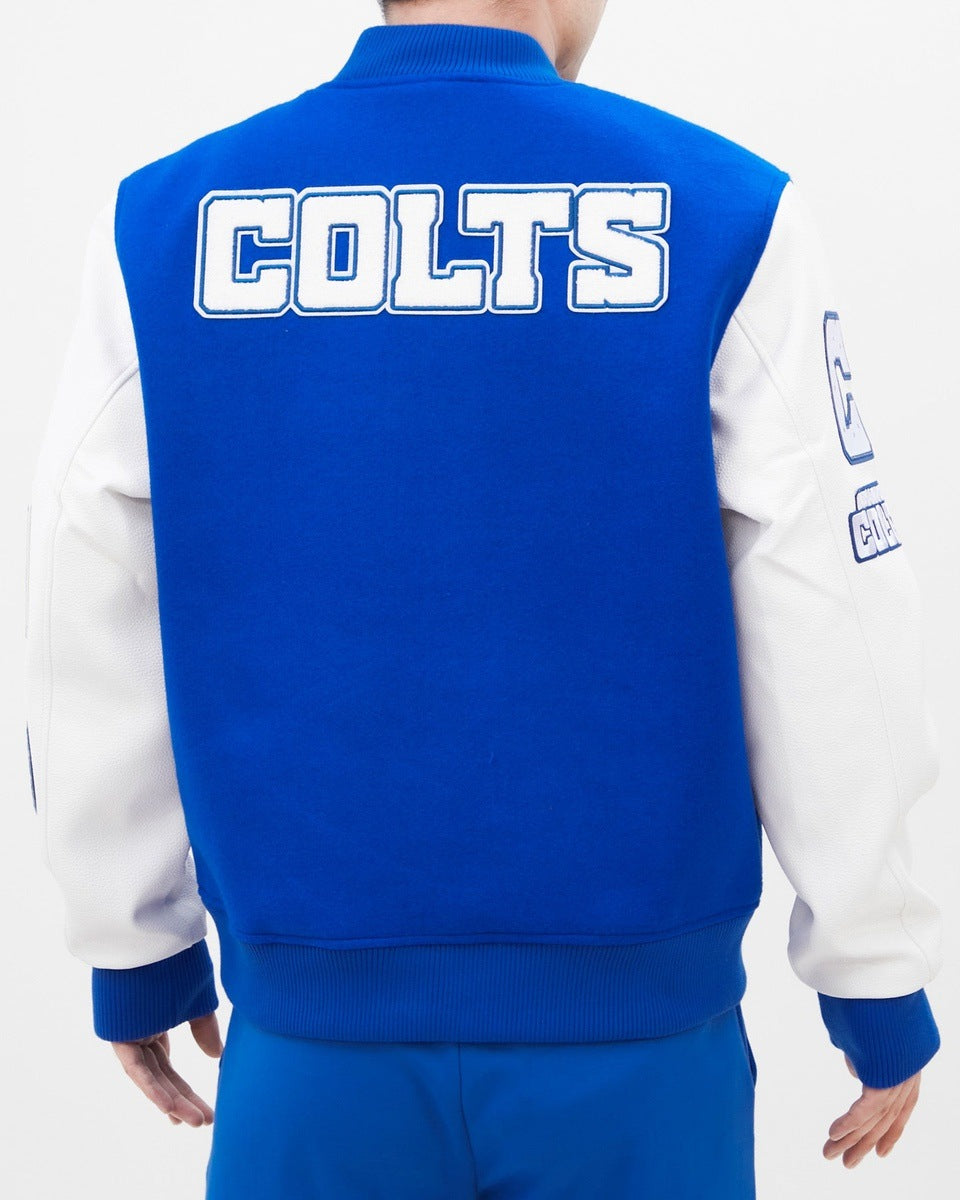 NFL INDIANAPOLIS COLTS CLASSIC WOOL MEN'S VARSITY JACKET (ROYAL/WHITE)