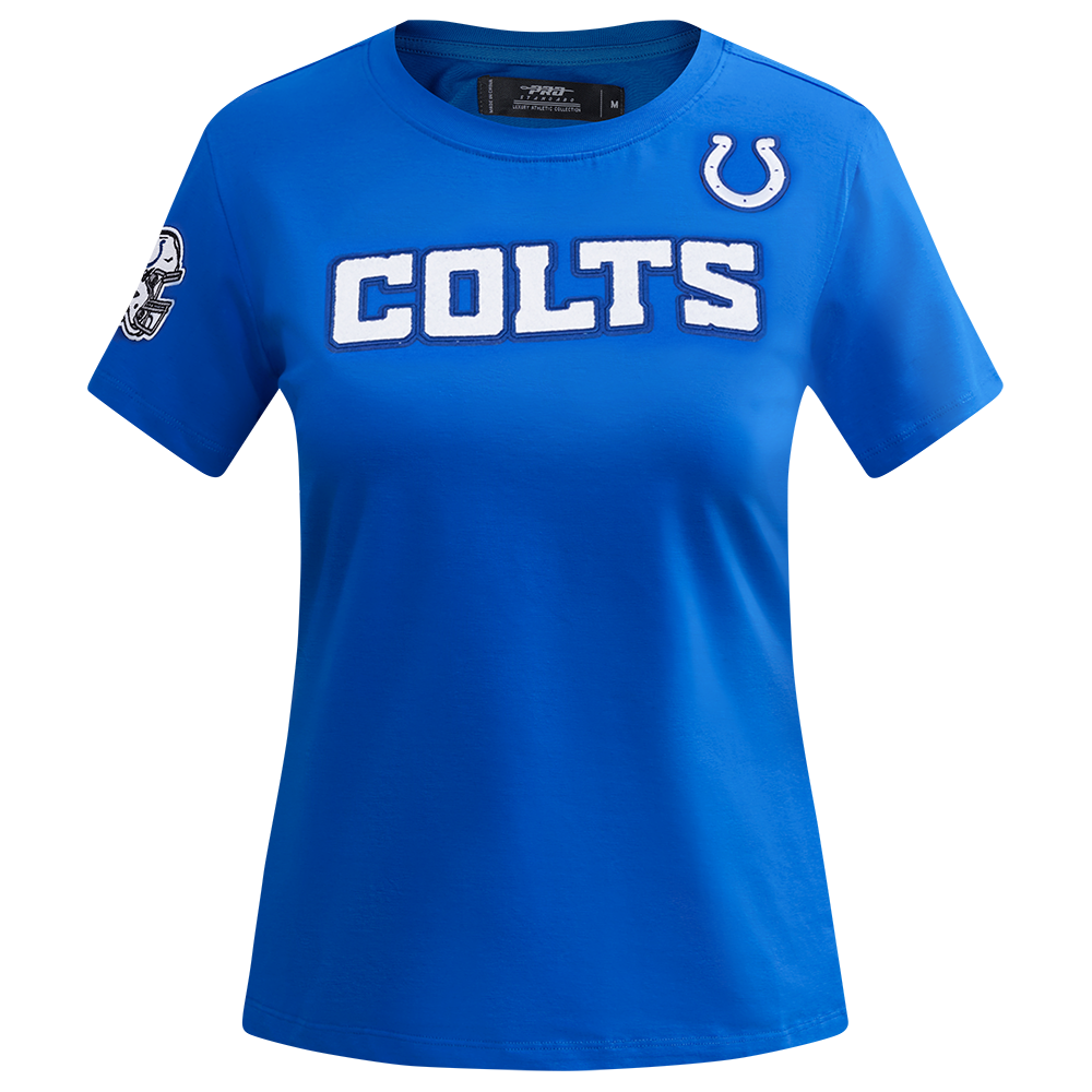 NFL INDIANAPOLIS COLTS CLASSIC T-SHIRT AJUSTÉ EN JERSEY SIMPLE À MANCHES COURTES POUR FEMME (BLEU ROYAL)