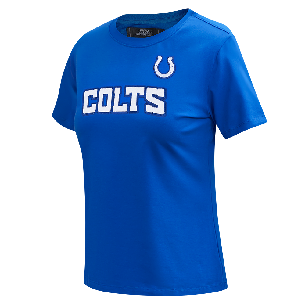 NFL INDIANAPOLIS COLTS CLASSIC SHORT SLEEVE WOMEN'S SINGLE JERSEY SLIM FIT TEE (ROYAL BLUE)