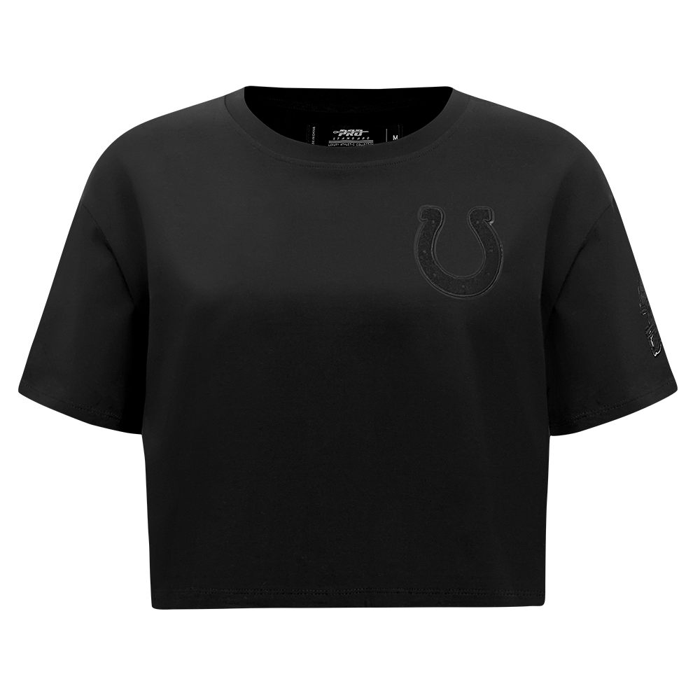 NFL INDIANAPOLIS COLTS TRIPLE BLACK T-SHIRT EN JERSEY SIMPLE À COUPE CARRÉE POUR FEMME (TRIPLE NOIR FEMME)