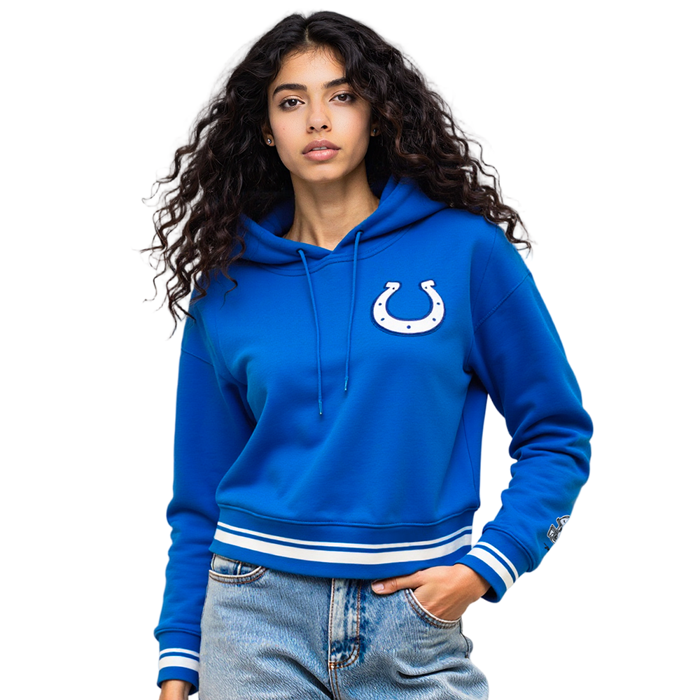 NFL INDIANAPOLIS COLTS CHANDAIL À CAPUCHON MASHUP COURT CÔTELÉ POUR FEMME (BLEU ROYAL)