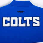 NFL INDIANAPOLIS COLTS CLASSIC BLOUSON COLLÉGIAL EN LAINE POUR FEMME (BLEU ROYAL/BLANC)