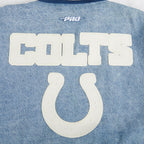NFL INDIANAPOLIS COLTS VARSITY BLUES WOMEN'S DENIM VARSITY JACKET (DENIM/LINEN)