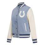 NFL INDIANAPOLIS COLTS VARSITY BLUES WOMEN'S DENIM VARSITY JACKET (DENIM/LINEN)