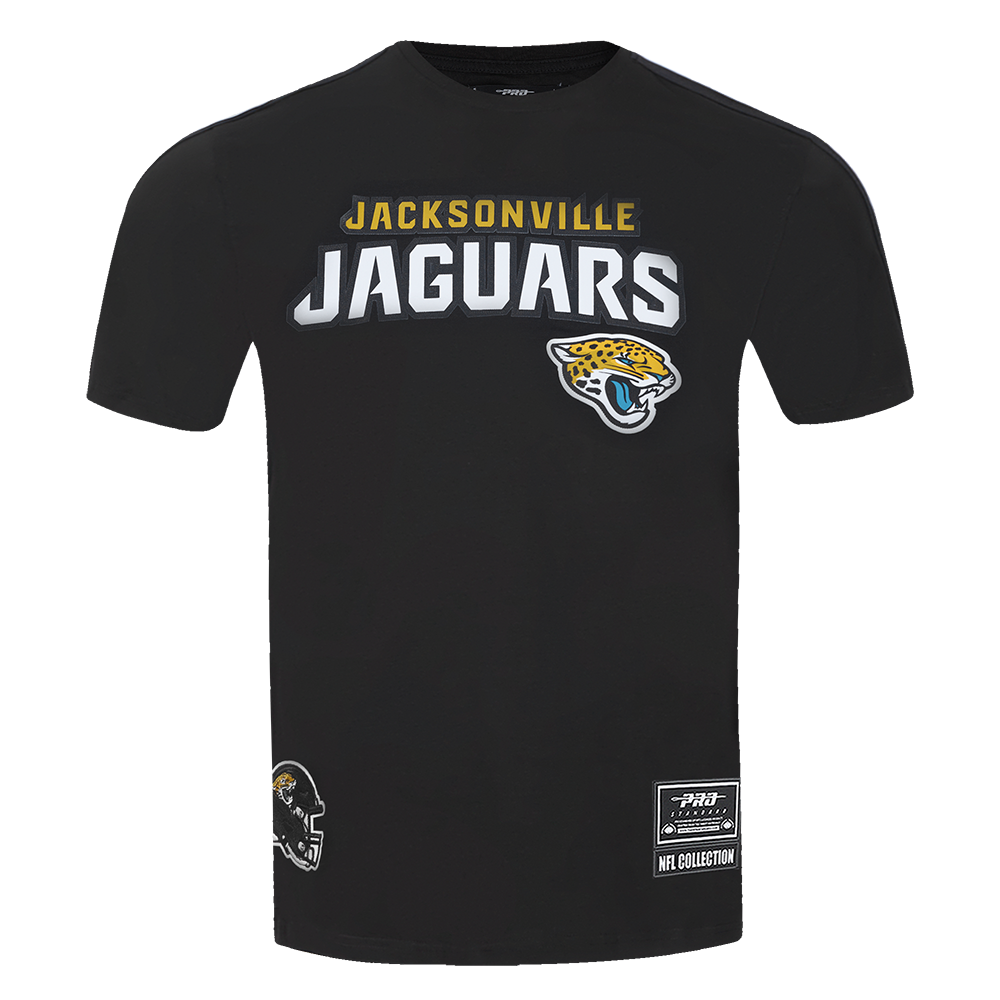 NFL JACKSONVILLE JAGUARS CLASSIC MESH SINGLE JERSEY STRIPED TEE (BLACK)