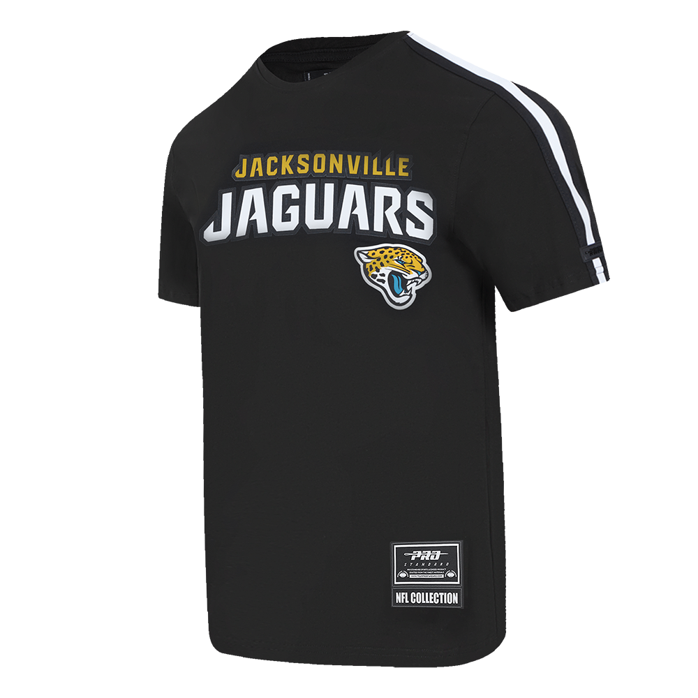 NFL JACKSONVILLE JAGUARS CLASSIC MESH SINGLE JERSEY STRIPED TEE (BLACK)