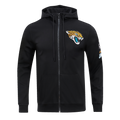 NFL JACKSONVILLE JAGUARS CLASSIC CHENILLE CHANDAIL À CAPUCHON EN MAILLE DOUBLE À GLISSIÈRE POUR HOMME (NOIR)