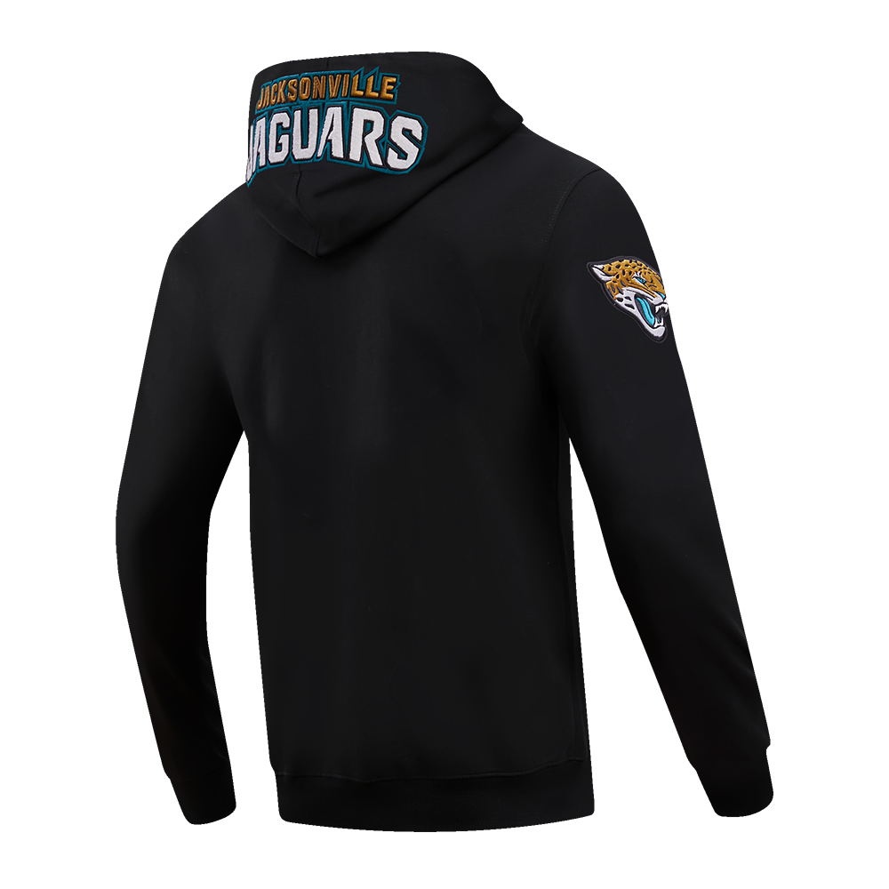 NFL JACKSONVILLE JAGUARS CLASSIC CHENILLE CHANDAIL À CAPUCHON EN MAILLE DOUBLE À GLISSIÈRE POUR HOMME (NOIR)
