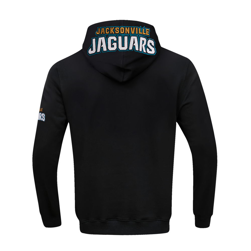 NFL JACKSONVILLE JAGUARS CLASSIC CHENILLE CHANDAIL À CAPUCHON EN MAILLE DOUBLE À GLISSIÈRE POUR HOMME (NOIR)
