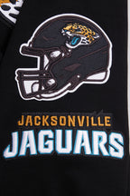 NFL JACKSONVILLE JAGUARS CLASSIC CHENILLE CHANDAIL À CAPUCHON EN MAILLE DOUBLE À GLISSIÈRE POUR HOMME (NOIR)