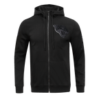 NFL JACKSONVILLE JAGUARS TRIPLE BLACK CHANDAIL À CAPUCHON EN MAILLE DOUBLE À GLISSIÈRE POUR HOMME (TRIPLE NOIR)