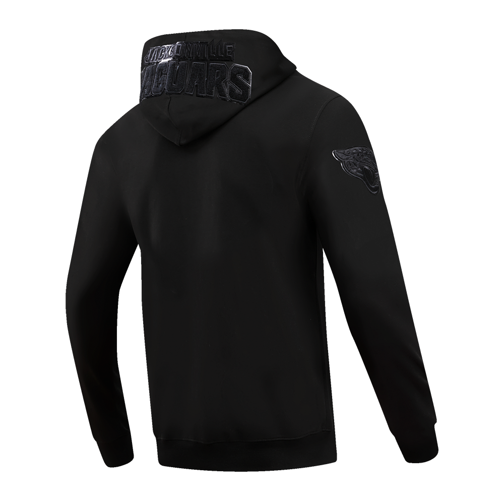 NFL JACKSONVILLE JAGUARS TRIPLE BLACK CHANDAIL À CAPUCHON EN MAILLE DOUBLE À GLISSIÈRE POUR HOMME (TRIPLE NOIR)
