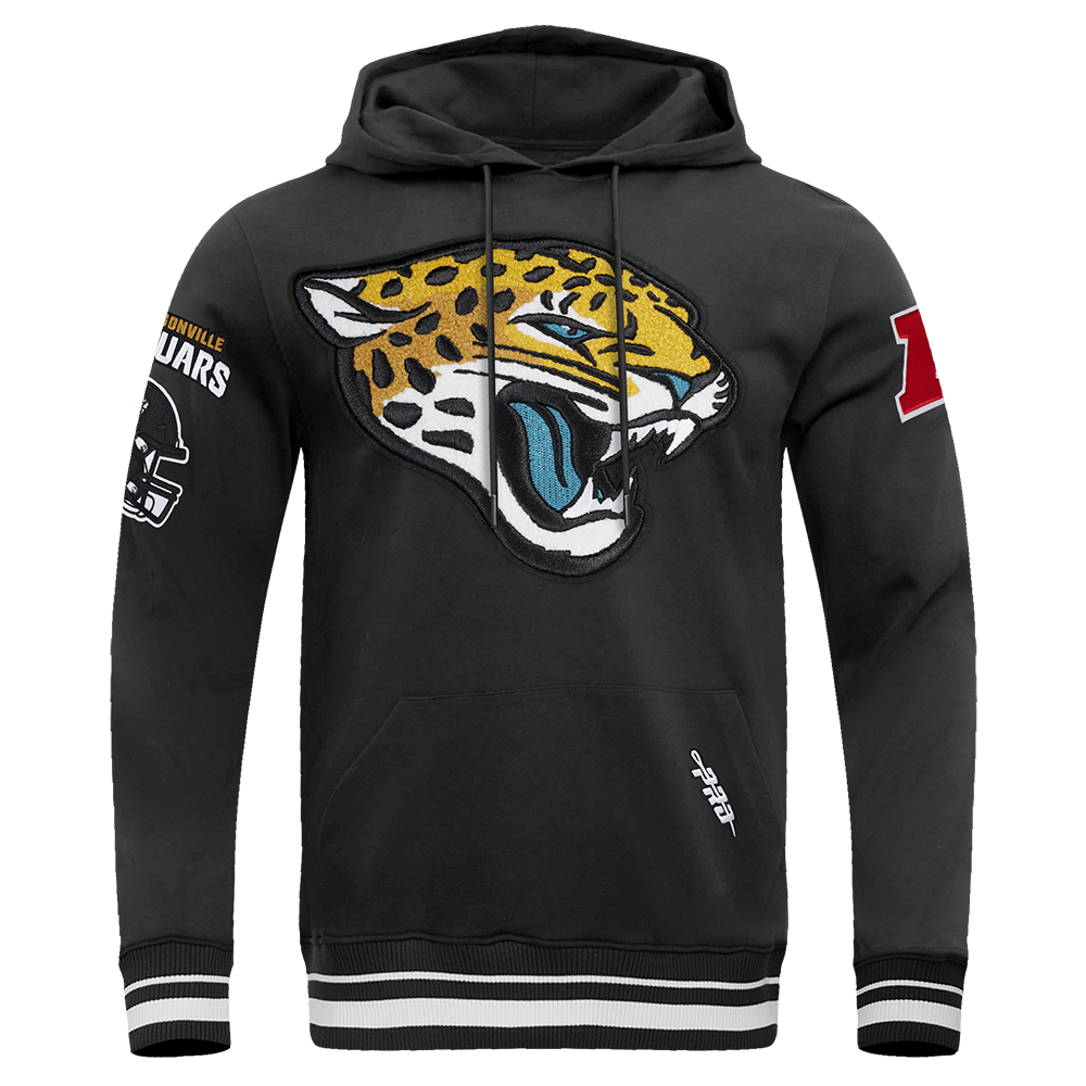 NFL JACKSONVILLE JAGUARS MASHUP MEN'S RIB PO HOODIE (BLACK)