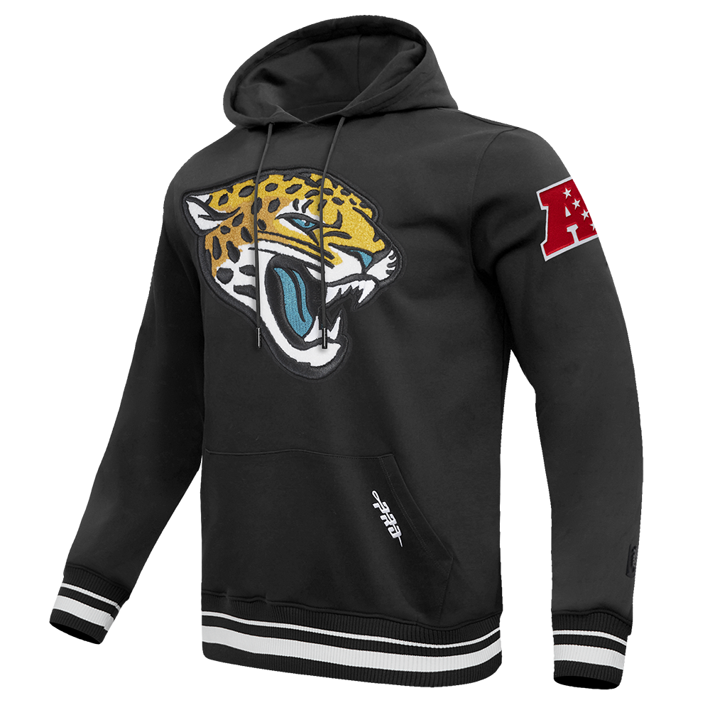 NFL JACKSONVILLE JAGUARS MASHUP MEN'S RIB PO HOODIE (BLACK)