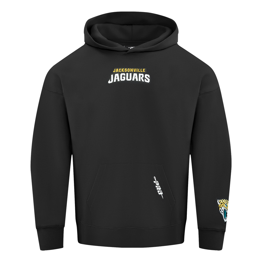 NFL JACKSONVILLE JAGUARS WINGSPAN MEN'S DROP SHOULDER FLC PO HOODIE (BLACK)