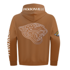 NFL JACKSONVILLE JAGUARS CHANDAIL À CAPUCHON À ÉPAULES TOMBANTES EN MOLLETON PTC V2 POUR HOMME (BRUN ARGILE)