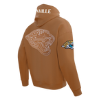 NFL JACKSONVILLE JAGUARS CHANDAIL À CAPUCHON À ÉPAULES TOMBANTES EN MOLLETON PTC V2 POUR HOMME (BRUN ARGILE)