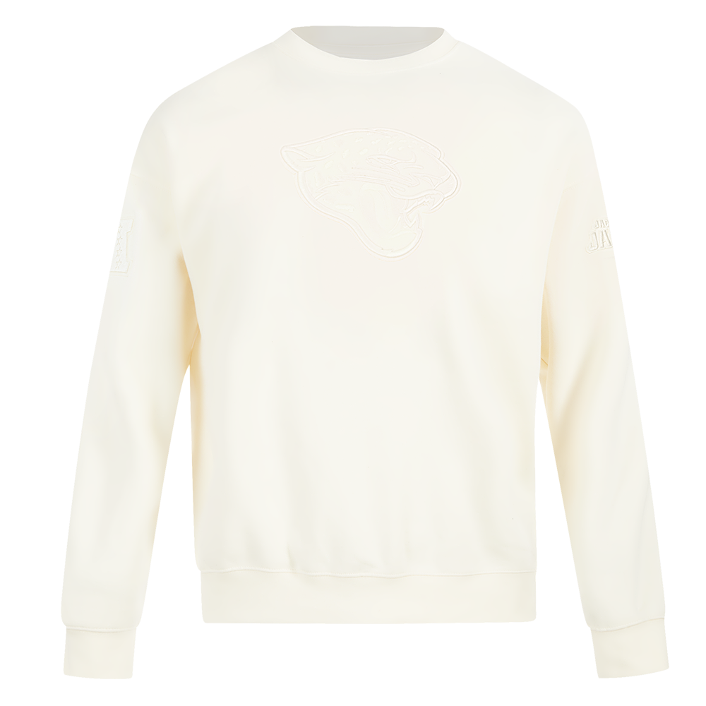 NFL JACKSONVILLE JAGUARS NEUTRAL MEN'S DROP SHOULDER FLEECE CREWNECK (EGGSHELL)