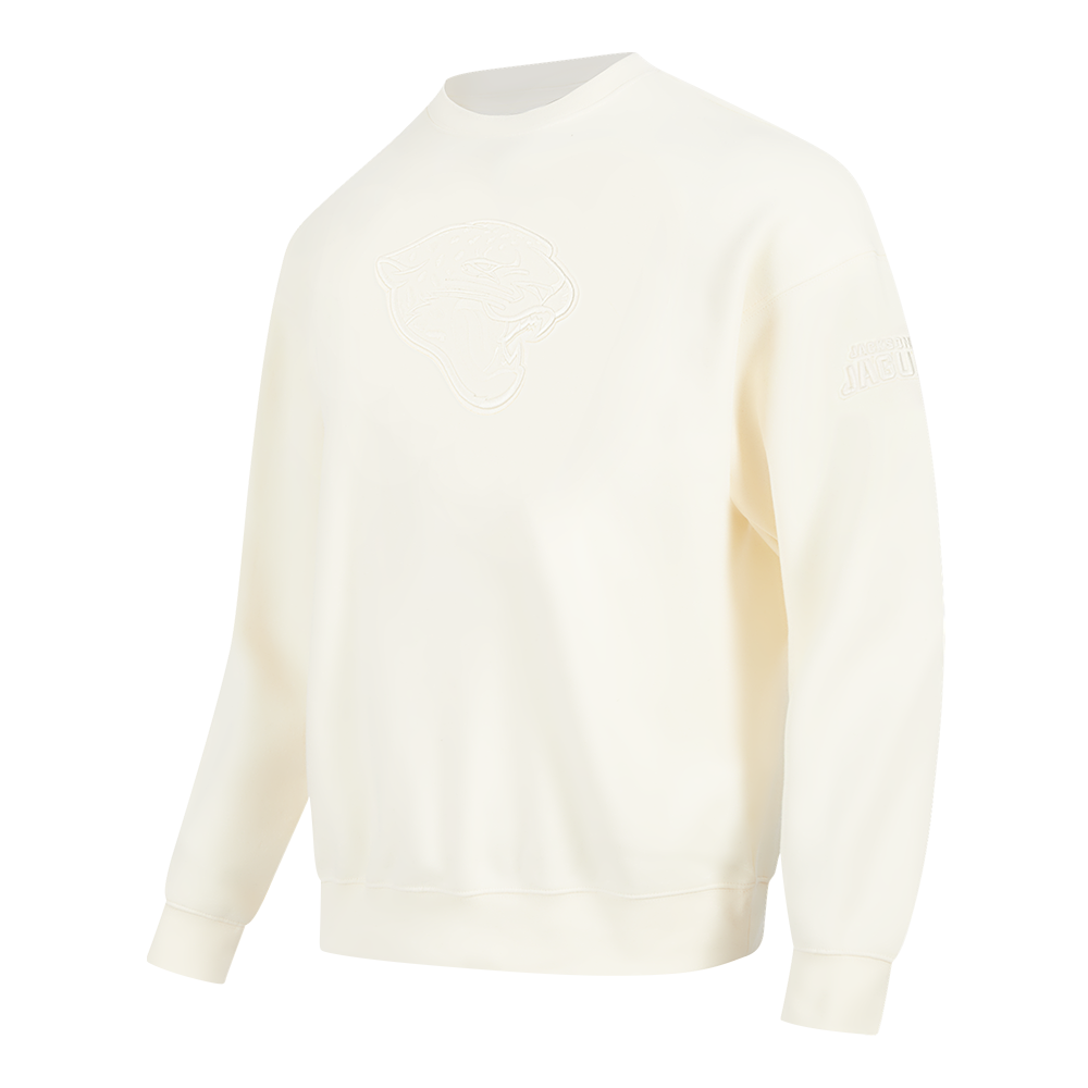 NFL JACKSONVILLE JAGUARS NEUTRAL MEN'S DROP SHOULDER FLEECE CREWNECK (EGGSHELL)